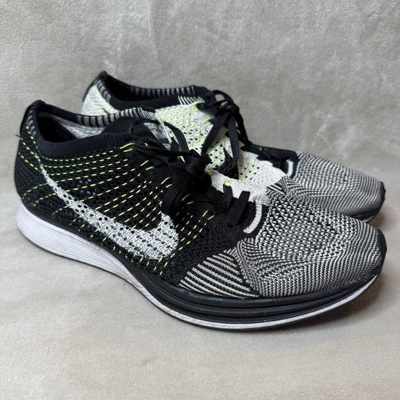 Nike Flyknit Racer Men's 11 Black White Orca Volt OG Running Sneakers 526628-011 - Picture 1 of 7